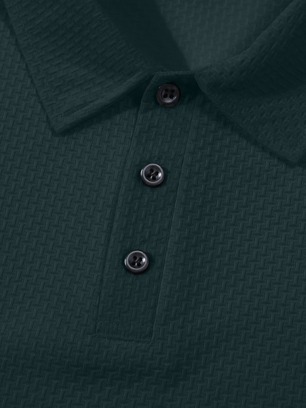 Summer Shirt, Breathable Daily Wear Quick- Fabric Business Casual Short Sleeve with Collar and Button Details, Comfortable and Breathable Micro-Texture Shirt for Casual Attire - Dark Green