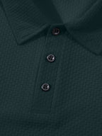 Summer Shirt, Breathable Daily Wear Quick- Fabric Business Casual Short Sleeve with Collar and Button Details, Comfortable and Breathable Micro-Texture Shirt for Casual Attire - Dark Green