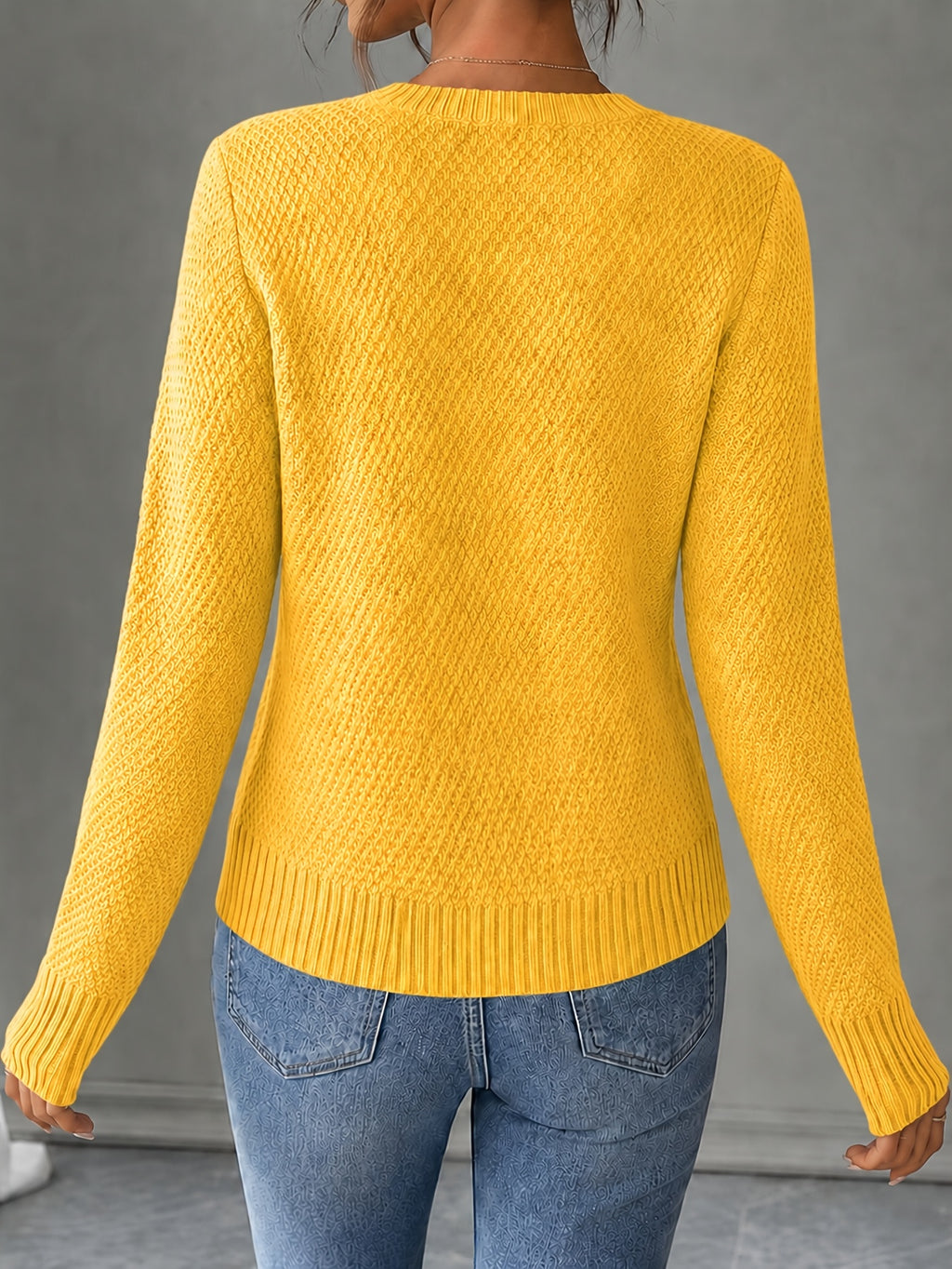 New Fashion Women'S Clothing, Spring Autumn Early Winter Short Jacket, Button-Up Cardigan - Yellow