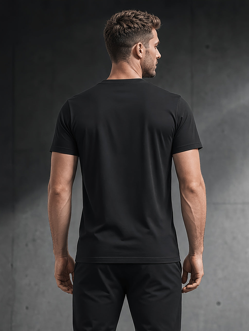Men's 4pcs 100% Cotton Short Sleeve T-Shirts, Soft & Comfortable Crew Neck Basic Tees for Everyday Casual Wear, Layering and Travel, Father's Day Gift for Men, Available in Black, White or Mixed Black & White - Black 4pcs