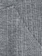 Men's V-neck Knitted Cardigan with 3D Embossed Jacquard Design, Simple and Mature Light Style, Spring/Autumn Regular Fit, Button Closure with Side Pockets, Blended Knit Fabric, Multi-color Casual Outerwear for Home, Outings, Dates, and Commuting - Grey