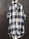 Cuff Long Sleeve Shirt - Blue