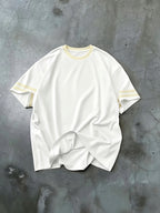 [Printed Design-Not Textured] Men'S Graphic T-Shirt - White/Red Block Color with Bold '28' Number, Breathable Summer Short Sleeve Shirt, Sporty Street Style Casual Top, Machine Washable Casual Shirt, Ideal Birthday Gift for Him - Mixed Color 13
