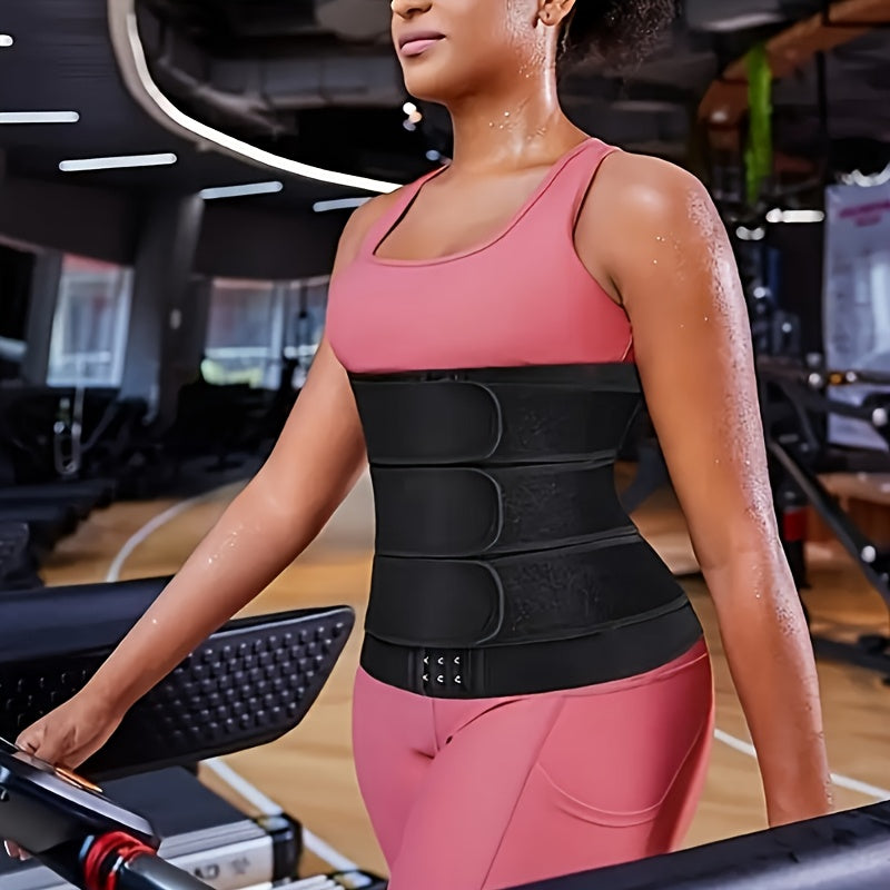 Women's Black Waist Trainer, Abdominal Shaper and Sweat-Absorbing Belt, Adjustable Waist Cincher, Lumbar Support, Sweat-Absorbing Tummy Control Belt