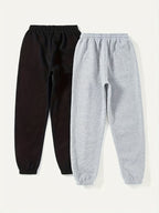 2 Women'S Street Solid Color Comfortable Loose Pants with Elastic Waist Drawstring Jogging Pants, Women'S Wear - Mixed colors