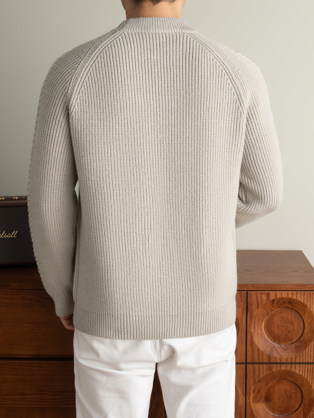 Winter New Round Neck Long Sleeve Thick Warm Men'S Sweater Off-Shoulder Style All-Match Casual Knit Top, Easy And Cool Base Layer Men'S Top, Comfortable And Breathable, Skin-Friendly Cold-Proof Pullover Clothing HF1193 - Beige Apricot