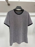 European Fashion Men'S Jacquard Short Sleeve T-Shirt, Metallic Men'S Wear, Premium Top - 10309 Huikecang-8198 silver