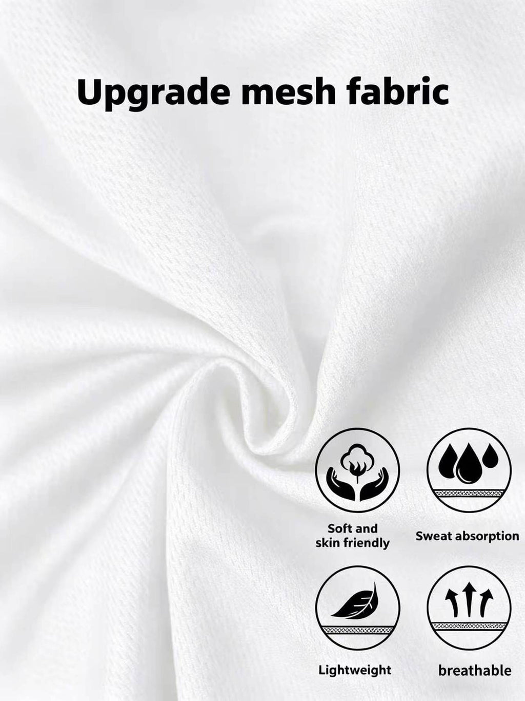 Men'S Versatile Fashion T-Shirt, Unisex Comfortable Short Sleeve Tee, Mesh Breathable Short Sleeve - White