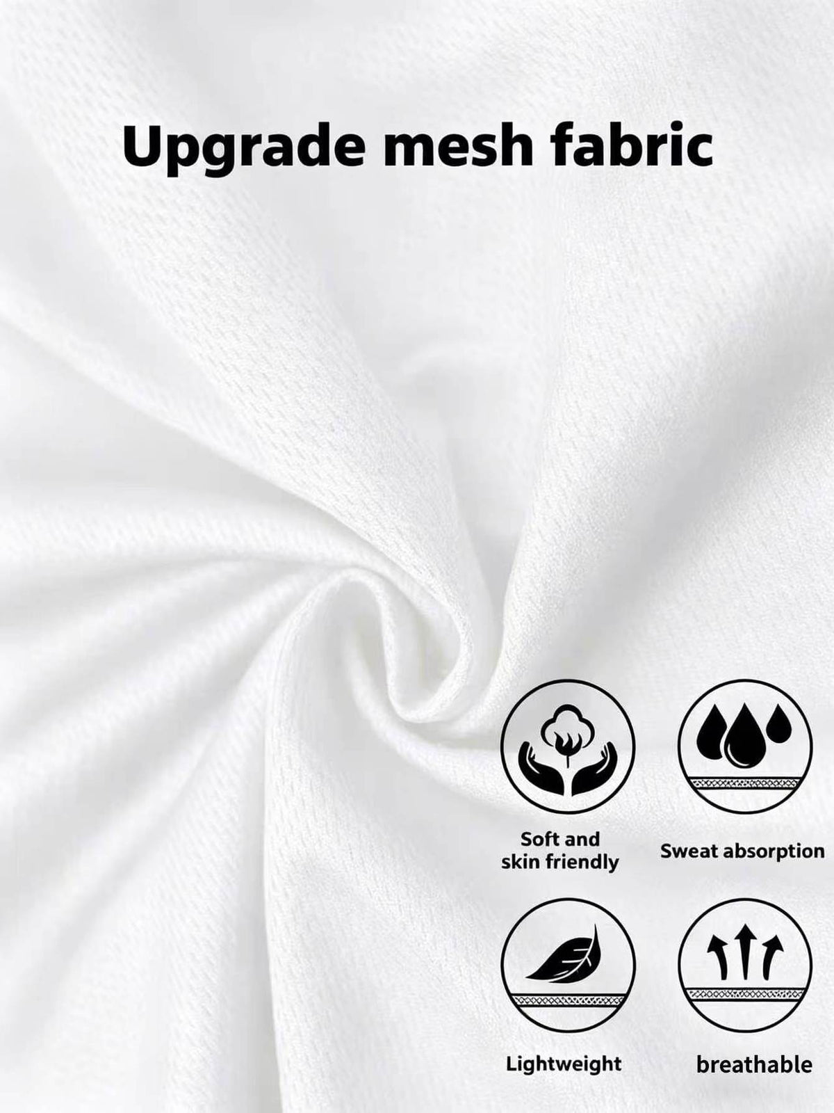 Men'S Versatile Fashion T-Shirt, Unisex Comfortable Short Sleeve Tee, Mesh Breathable Short Sleeve - White