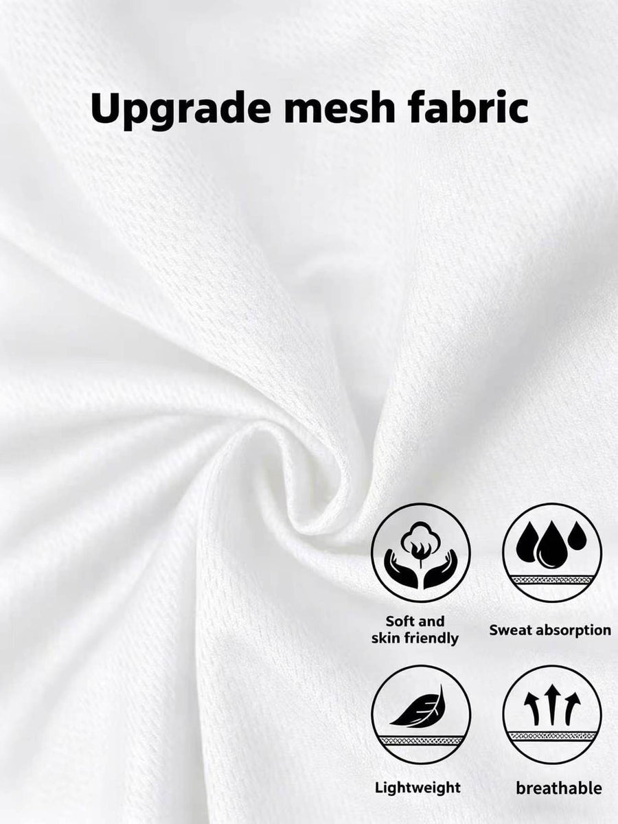 Men'S Versatile Fashion T-Shirt, Unisex Comfortable Short Sleeve Tee, Mesh Breathable Short Sleeve - White