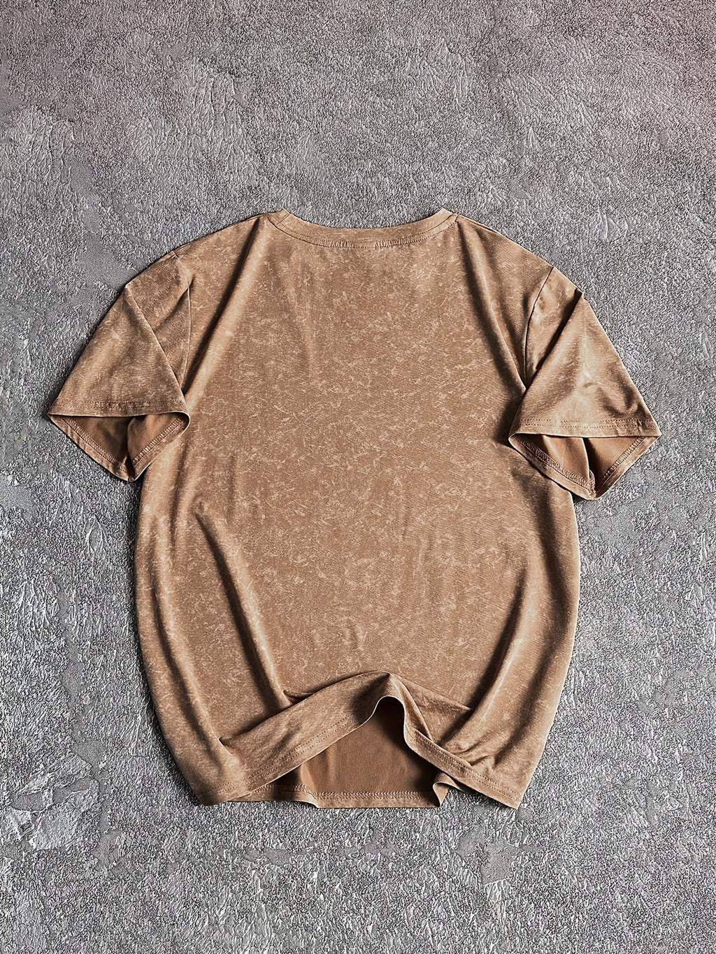 Men's Round-neck Graphic Print Short-sleeve T-shirt, Suitable for Summer Casual Sports - Coffee Brown