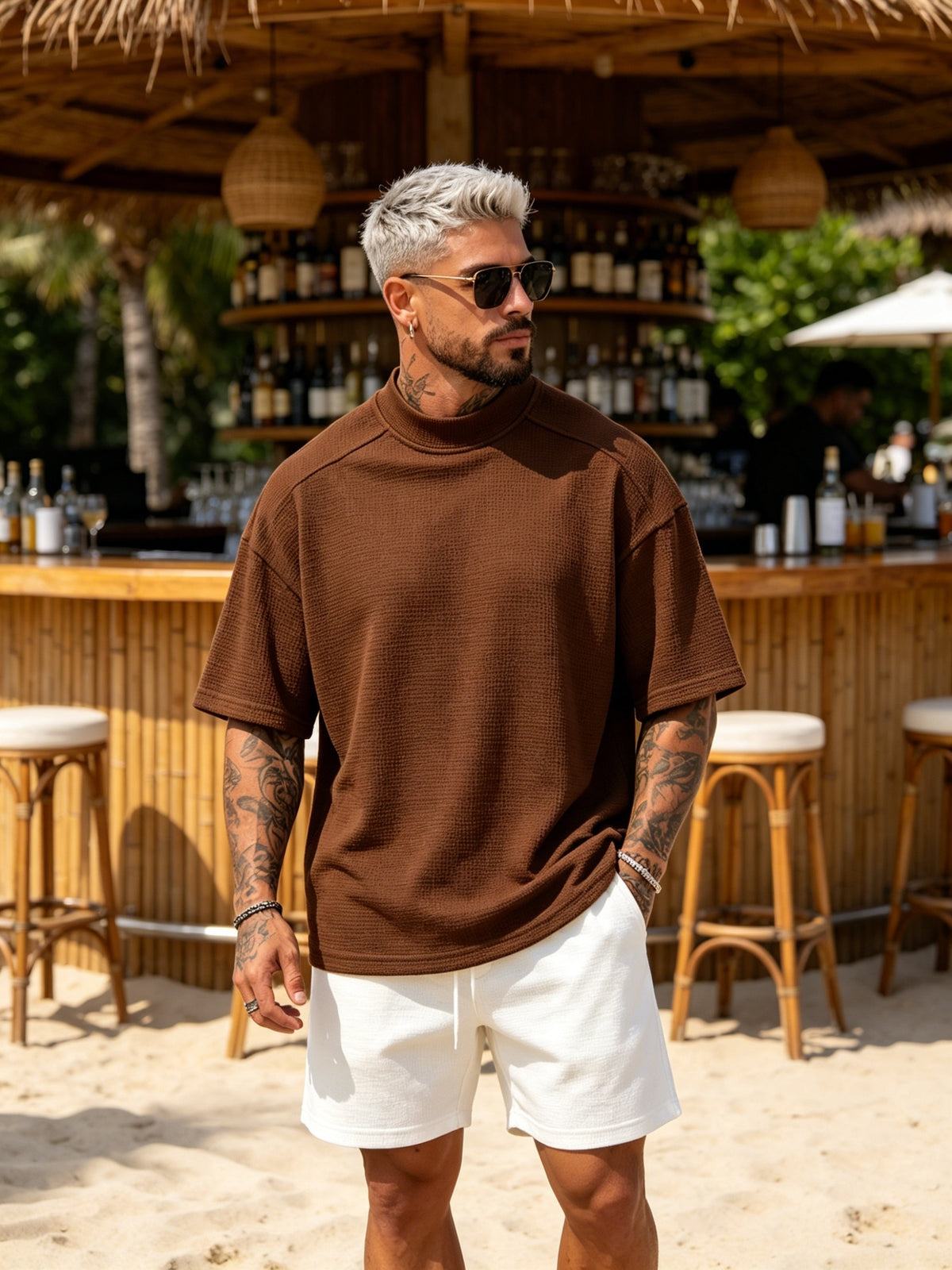 2pcs Set, New Men'S Fashion Sport Short Sleeve Casual Comfortable Lightweight Skin-Friendly Trendy All-Match Refreshing Durable - Color Mixing 3