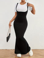Women'S Elegant Mermaid Dress - Long Formal & Everyday Party Outfit, Flattering Fit, Easy-to-Wear Chic Evening Gown for Women, Fall/Winter Fashion, Office, Party, Office Attire, Stylish Outfit, Professional Women - Black