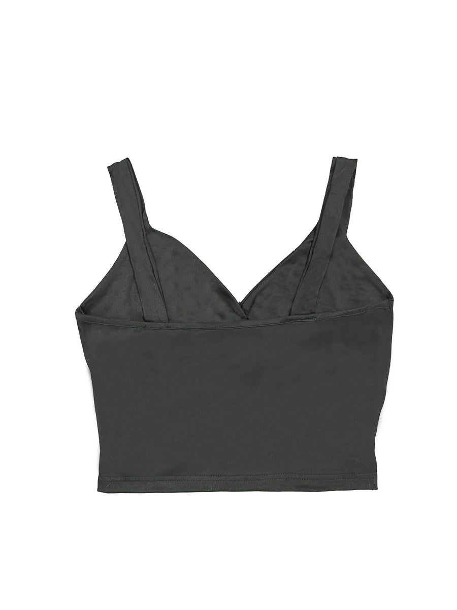 Spring Summer New Vest with Feminine V-Neck Hollow Out Exposed Navel Twist Small Vest Top - Black