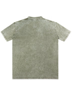 American Vintage Washed Distressed Heavyweight Polo Short Sleeve Men's Spring/Summer Streetwear Brand Loose Fit Versatile Short Sleeve Lapel T-Shirt Casual Street Top - fern green