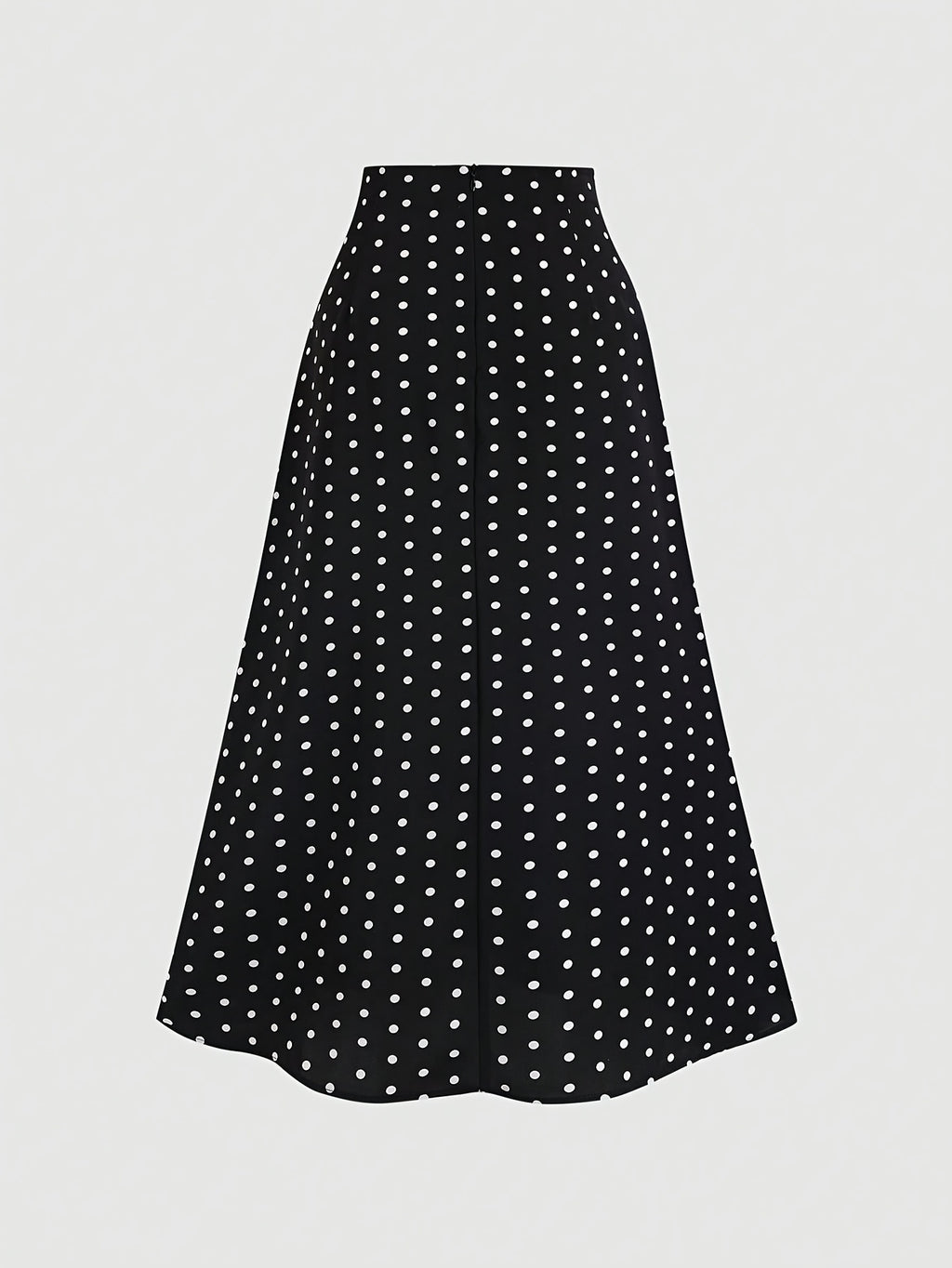 Women'S Elegant Commuter Temperament Polka Dot Side 2pcs Metal Buckle Half Skirt - Black