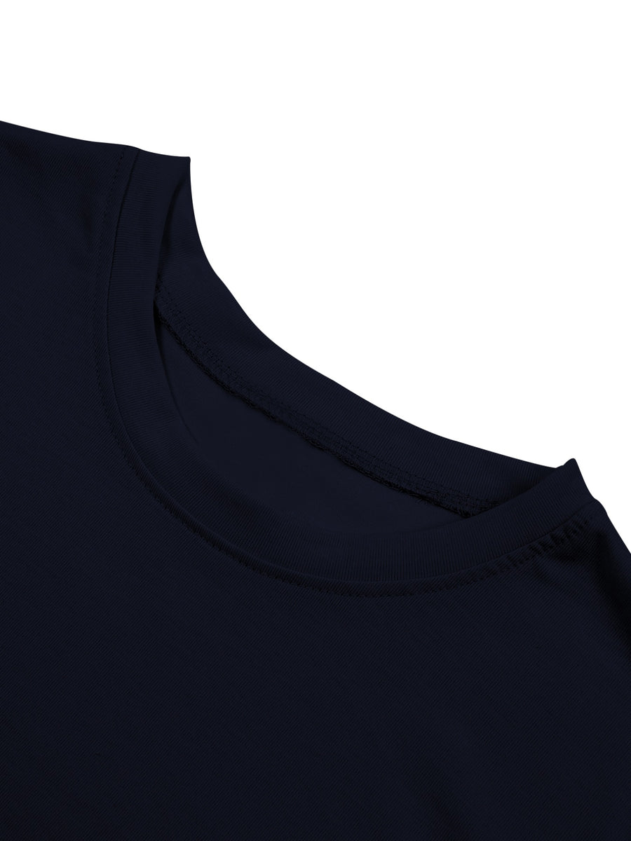 Creative Double-Sided Pattern Print, RELAX HABIBI Fun Slogan Print T-Shirt, Bold Statement, Easy, Summer Men'S Casual Short Sleeve T-Shirt Round Neck Top, Knit Fabric, Fresh And Comfortable - Navy Color