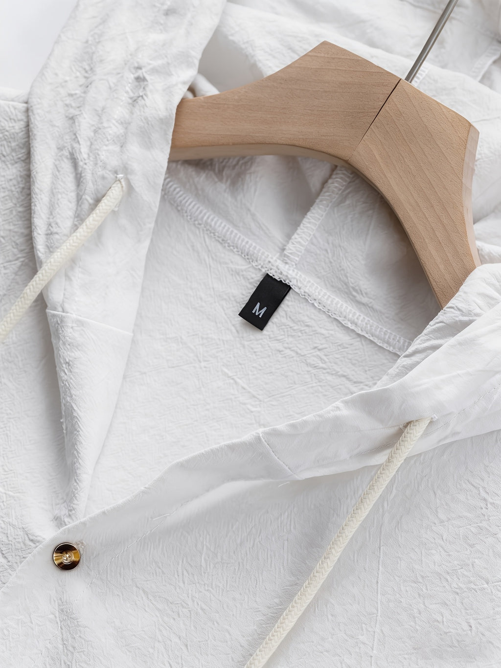 Men'S Fashion Hoodie Linen Long Sleeve Hooded Top Shirt Henley Shirt Linen Texture Hooded Henley Long Sleeve Shirt Men'S Half Button Wooden Button Drawstring Hoodie Vacation Style Loose Roll-Up Sleeve Casual Top - White