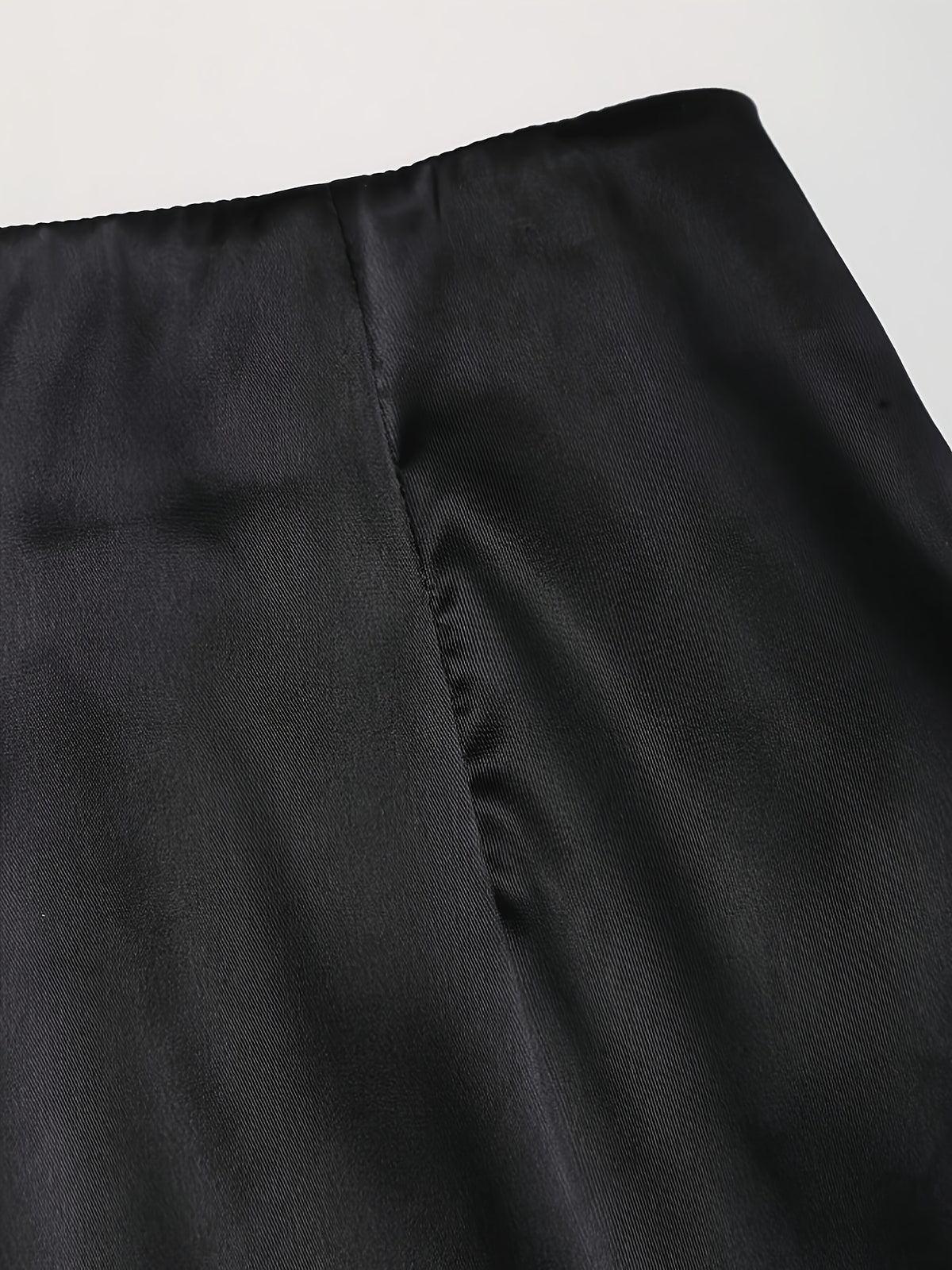 Women'S French Retro Satin Floral Patchwork Short Skirt - Black