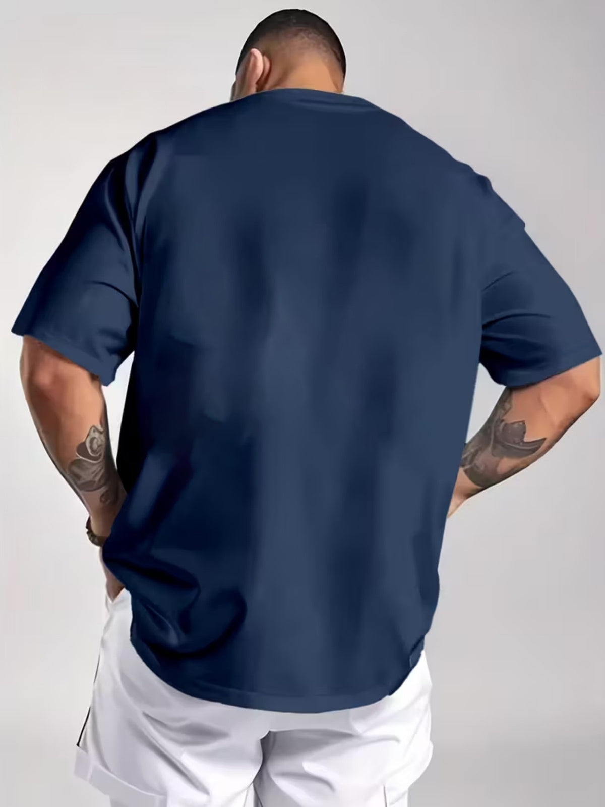 Men'S Casual Manchester Graphic T-Shirt - Casual Style, Soft And Breathable, Eye-Catching Lettering Design, Round Neck Short Sleeve Summer Tee, Urban Trendy Apparel - Navy Color