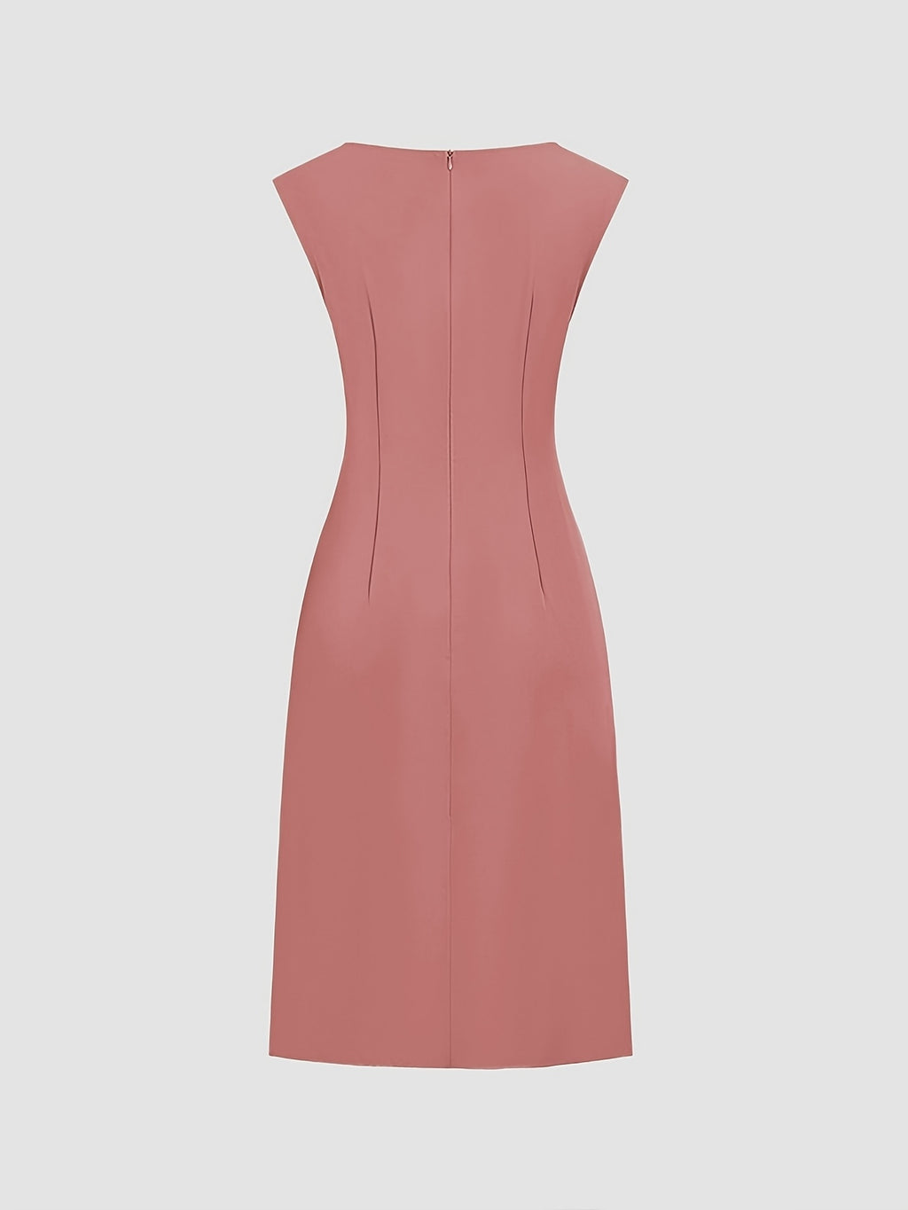 Spring-Summer Pleated Asymmetrical Elegant Design Women's Dress Gown - Peach