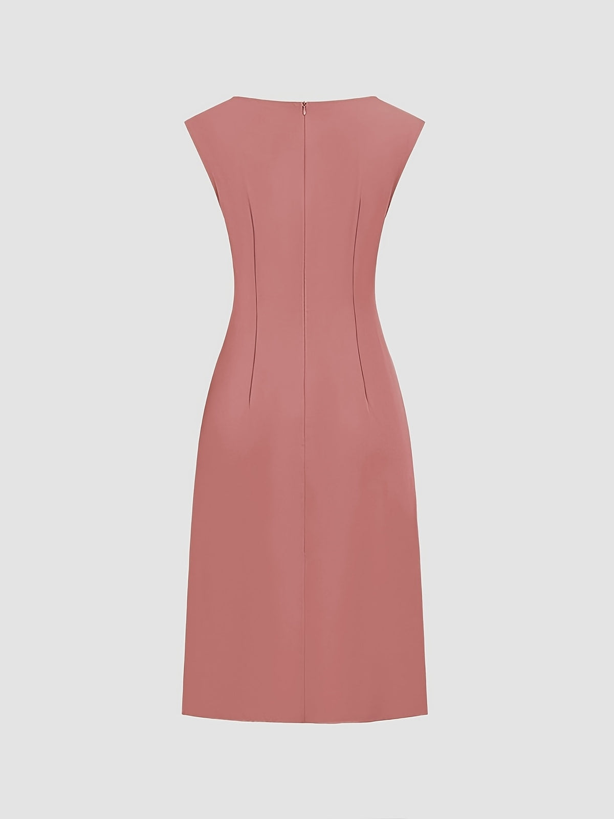 Spring-Summer Pleated Asymmetrical Elegant Design Women's Dress Gown - Peach