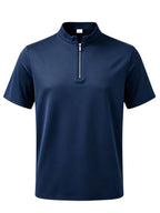 Men'S New Summer Fashion Polo Casual Breathable Comfortable Business T-Shirt Polo Shirt Stand-Up Collar Polo Shirt - Navy Color