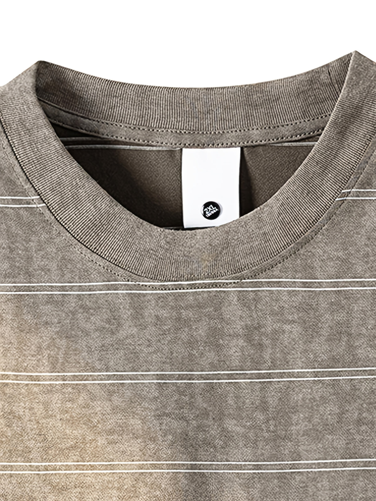 Summer Men'S Striped Short Sleeve Shirt, Casual Retro Style Daily Top - Khaki Brown