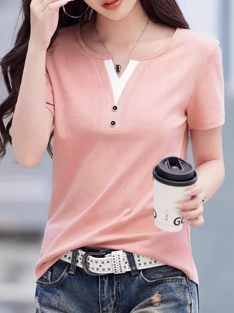 Ladies Casual Fashion Two-Piece Top - Pink