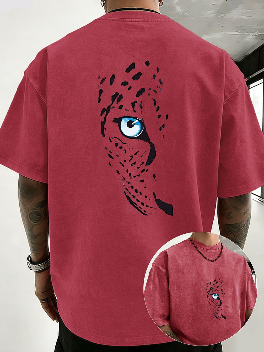2026 New Unisex T-Shirt, Washed Pure Cotton with Distressed Texture, Double-Sided Print, Breathable and Sweat-Absorbent, Loose Fit for Outdoor Fitness and Sports, Trendy Short Sleeve - Red