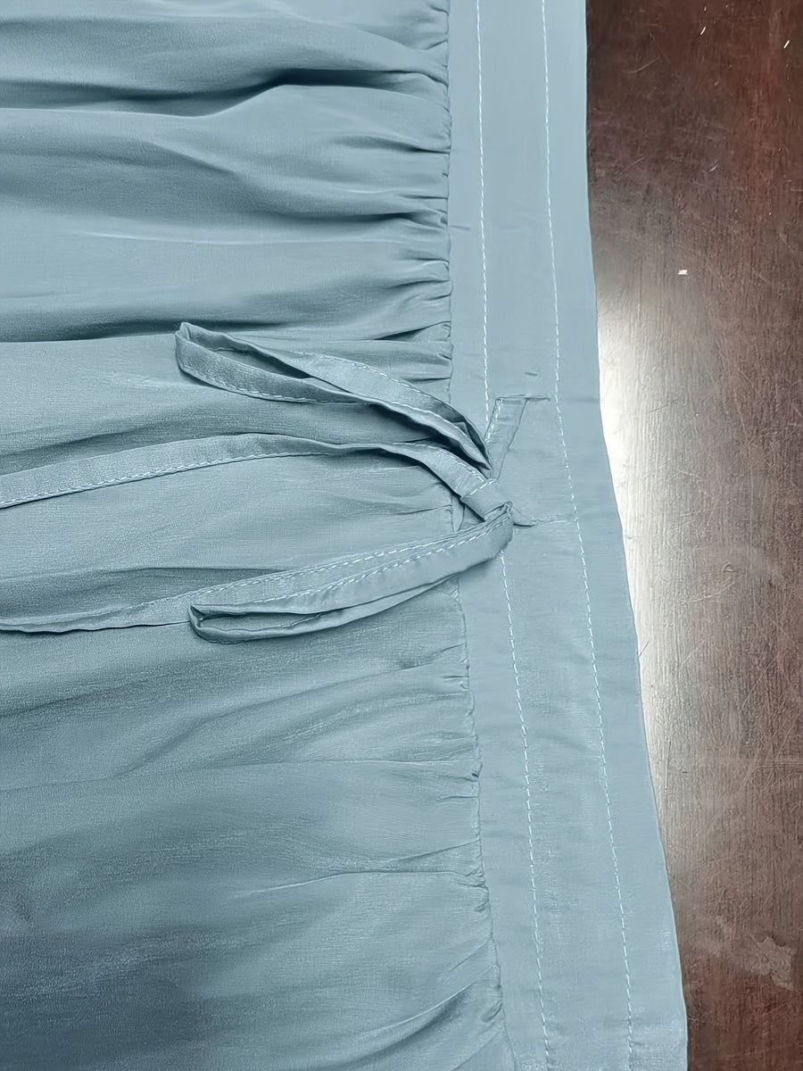 Fashion Casual Comfortable Tie-Waist Skirt - Gray Blue