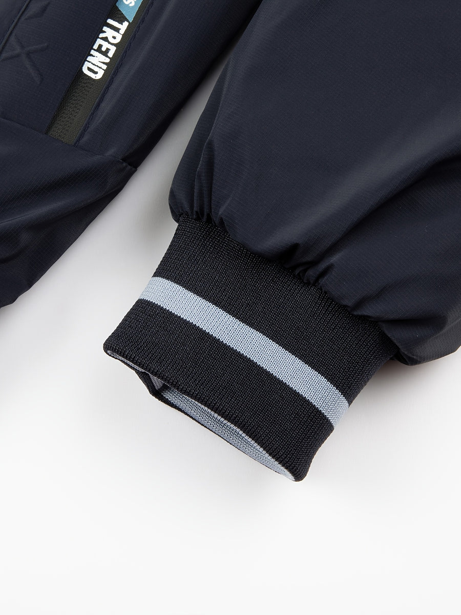 New Men's Warm Thick Reversible Hooded Outdoor Jacket with Zipper Pockets Detachable Hood And Ribbed Cuffs Versatile Casual Coat for Daily Commute Wild Adventure Skiing Hiking Trekking Daily Outdoor Daily Matching Outfits - Navy Color