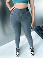 Elastic Versatile Skinny Jeans with an Elastic Waistband for Women - Grey