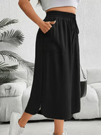 Women'S Fashion Wide Leg Pants - Black