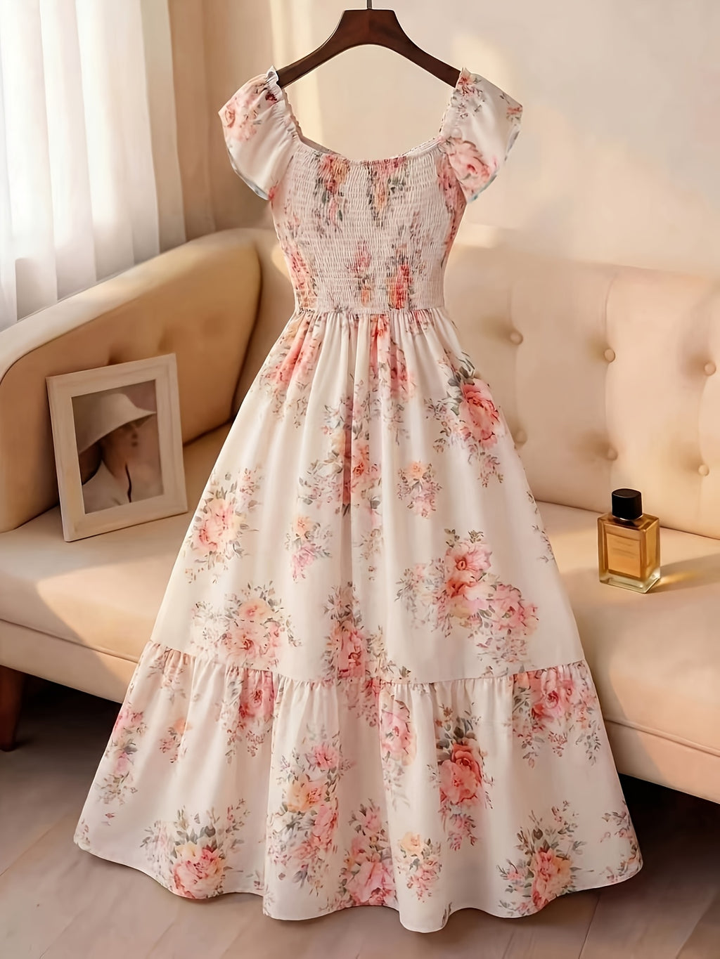 Women's Fashionable Casual Printed Wrap Dress with Elegant Style - Multicolor