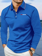 Smoke Pattern Men'S Summer Long-Sleeved Shirt Polo Shirt Golf Shirt Fabric Soft Comfortable Breathable Outdoor Sports Or Home Men'S Daily Matching YD253 - Royal Blue