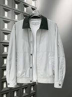 New Spring Arrival: Rugged and Handsome Short Jacket for Men, Casual and Versatile Stand Collar Outerwear - Grey