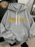 Fashion Hip Hop Print Fashion Brand Casual Versatile Sports Drawstring Pocket Hooded Men'S Sweater, Men'S Autumn And Winter Cute Casual Style, Sports Style Fashion Loose Hoodie, Daily Casual Wear - Light Grey