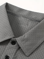 3pcs Men's Classic Polo Shirt Set, Casual and Comfortable Stretch Lapel Button- Short-sleeve Shirt, Suitable for Outdoor Sports and Leisure, Made of Breathable, Comfortable, and Elastic Fabric - navy blue + dark gray + ink green