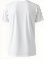 2026 Latest Casual T-Shirt for Men, Featuring a Easy Geometric Pattern And Short Sleeves. It Is Comfortable And Versatile to Wear, with a Design That Combines Vertical Stripes And Triangular Elements - White