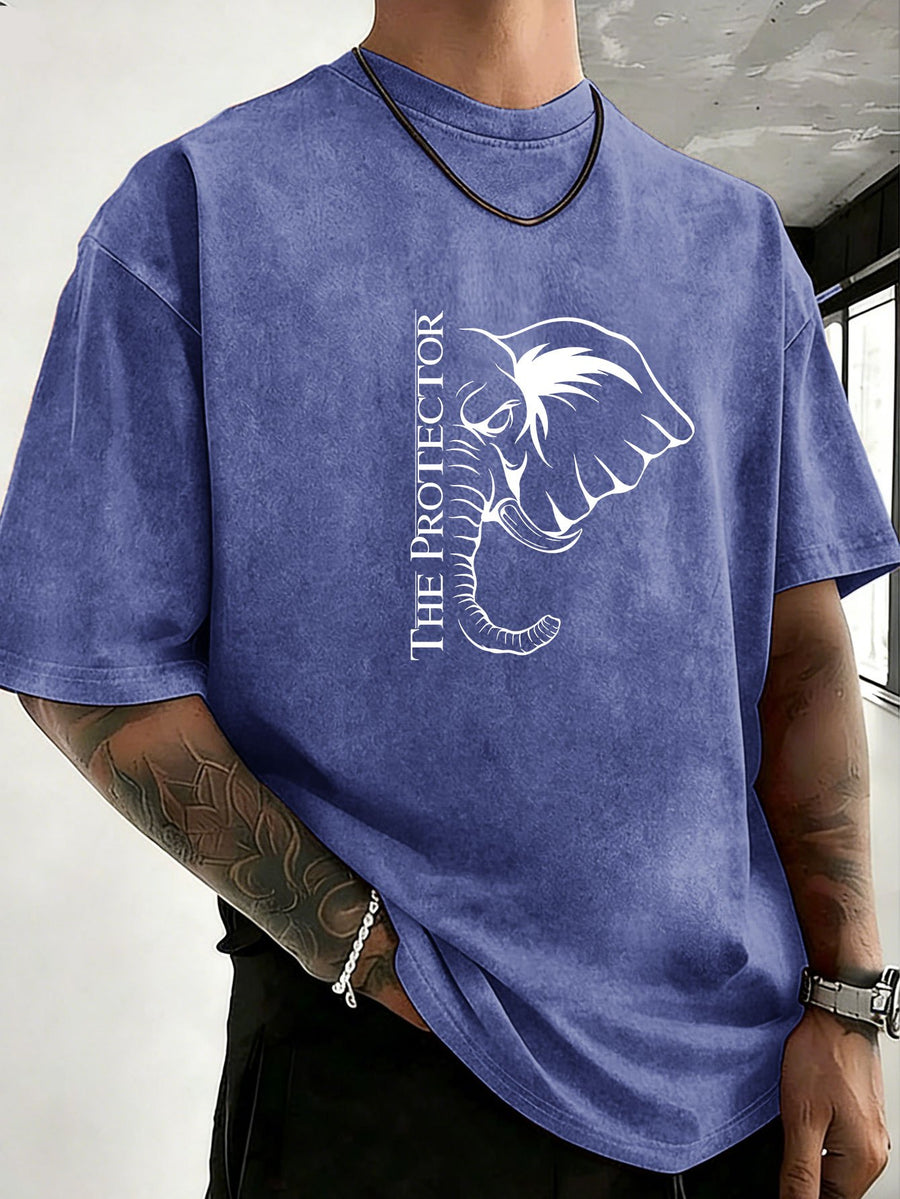 2026 Back-To-School Trendy T-Shirt Unisex, Washed Distressed Loose Fit, Double-Sided Print, Breathable And Sweat-Absorbent, Campus Outdoor Sports Loose Short Sleeve, Sweat-Resistant - Royal Blue