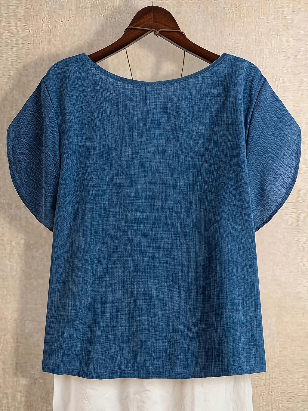Women'S Solid Fashion Shirt for Summer - Blue