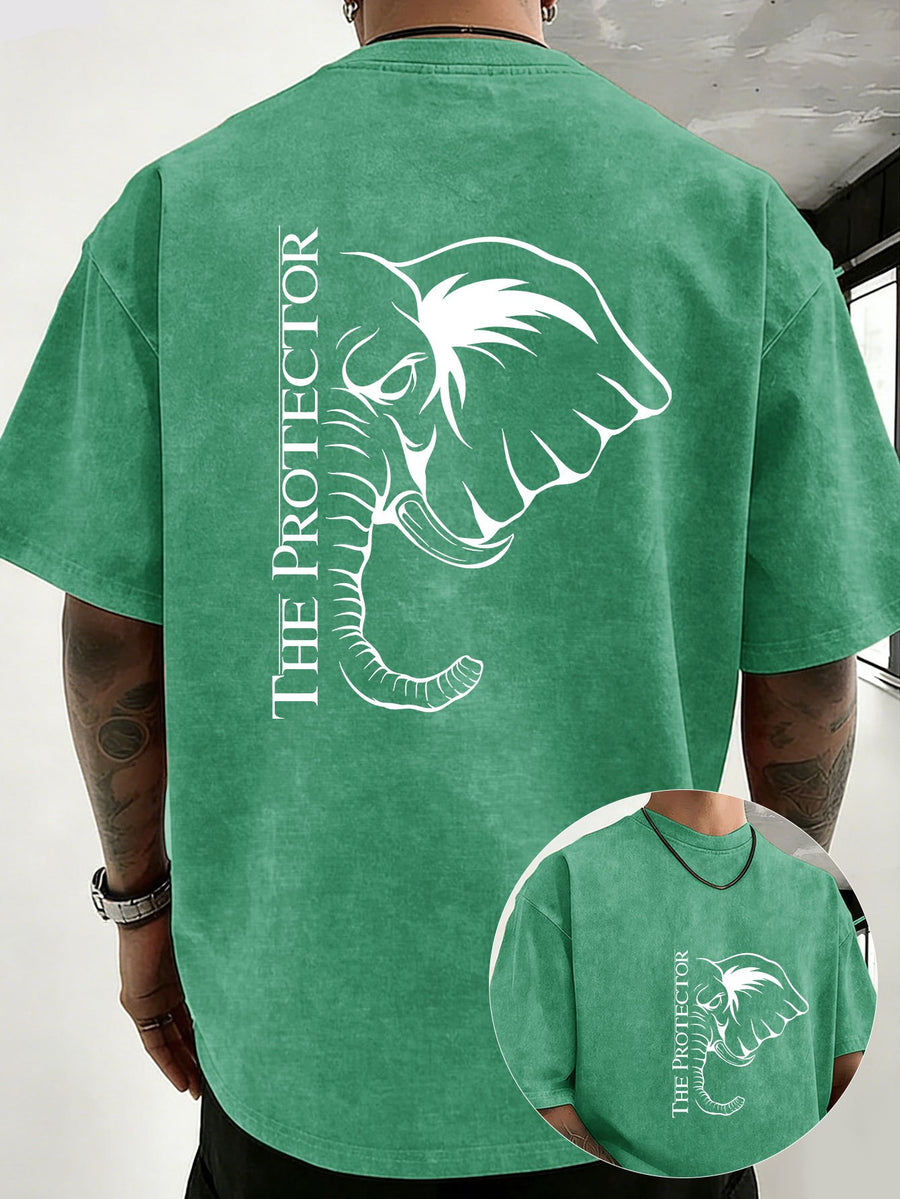 2026 Back-To-School Trendy T-Shirt Unisex, Washed Distressed Loose Fit, Double-Sided Print, Breathable And Sweat-Absorbent, Campus Outdoor Sports Loose Short Sleeve, Sweat-Resistant - Green