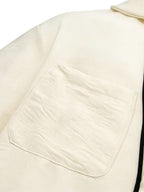 Men's Hooded Long-sleeve Shirt with a Unique Drawstring Hood Design, Breathable Fabric, and a Loose, Comfortable Fit, a Simple and Versatile Top for Casual Attire - Off-white