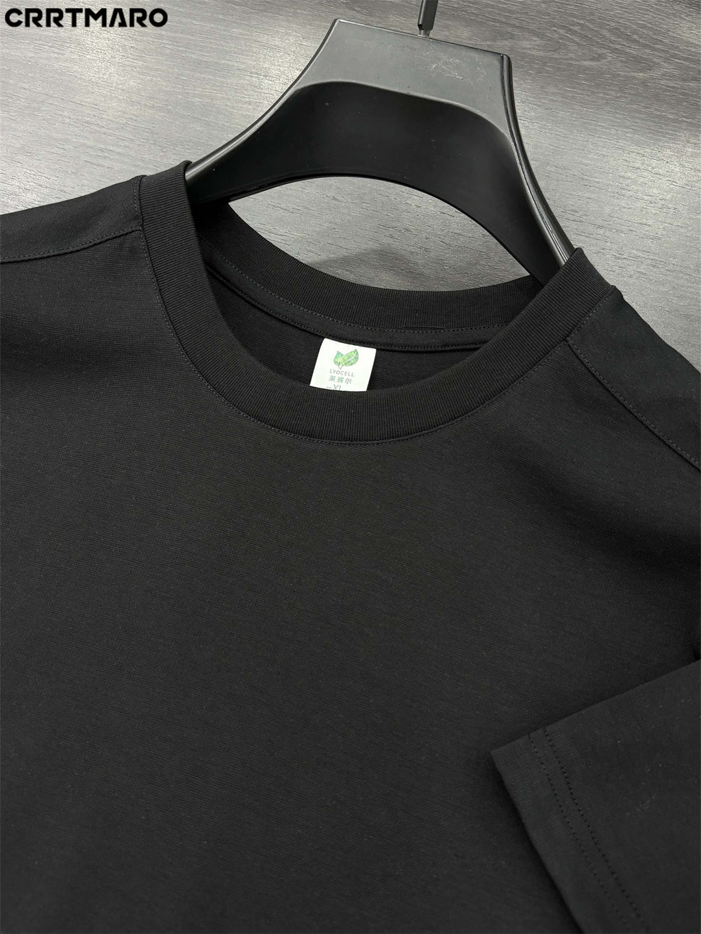 Katemar CRRTMARO New Summer Round Neck Ice Silky Fiber Fabric Quick-Dry Short Sleeve T-Shirt for Young Men, Loose Fit Casual Short Sleeve Top, Men's Apparel NKY - Black