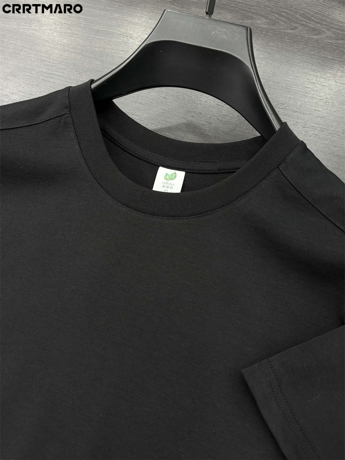 Katemar CRRTMARO New Summer Round Neck Ice Silky Fiber Fabric Quick-Dry Short Sleeve T-Shirt for Young Men, Loose Fit Casual Short Sleeve Top, Men's Apparel NKY - Black