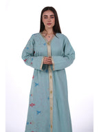 Middle East Women's New Traditional Style Dress Kaftan Robe Jalabiya Festival Evening Gown Abayas Suitable for Holiday Party Wear Women's Evening Dress, Casual Dress with belt - Military Blue