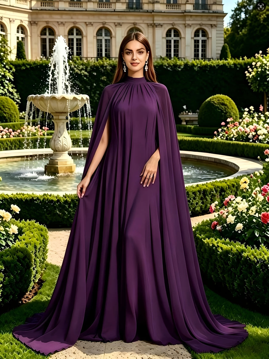 Elegant And Exquisite Evening Dress, Full Skirt Women'S Long Dress, Party Dress, New Women'S Dress, Hosting Performance Dress, Bridesmaid Dress, Casual Dress, Prom Dress, Summer Dress, Graduation Dress, Women'S Sexy Performance Dress - Deep Purple