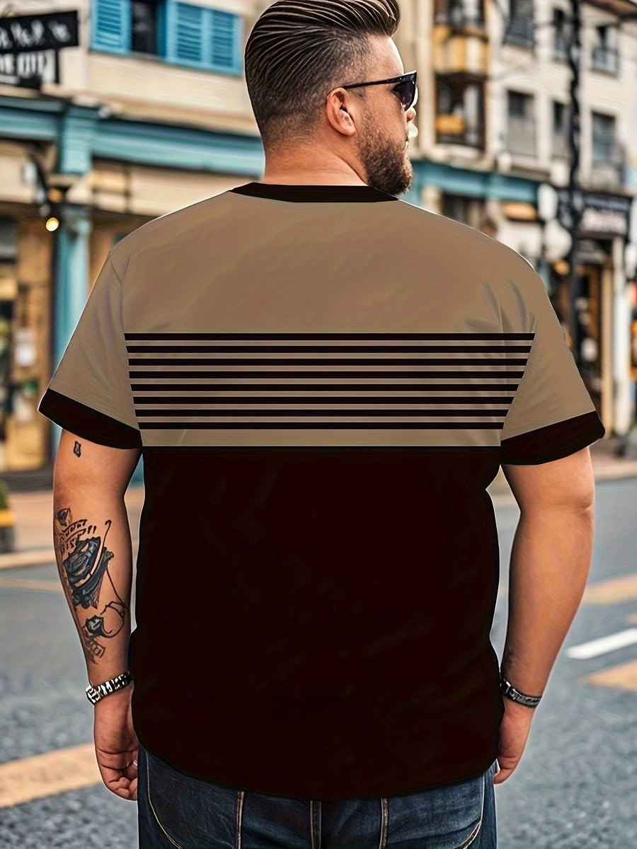 Men'S Retro Striped T-Shirt - Casual Fitness Sportswear Short Sleeve - Retro Casual Style | Modern Casual Design - Mixed colors