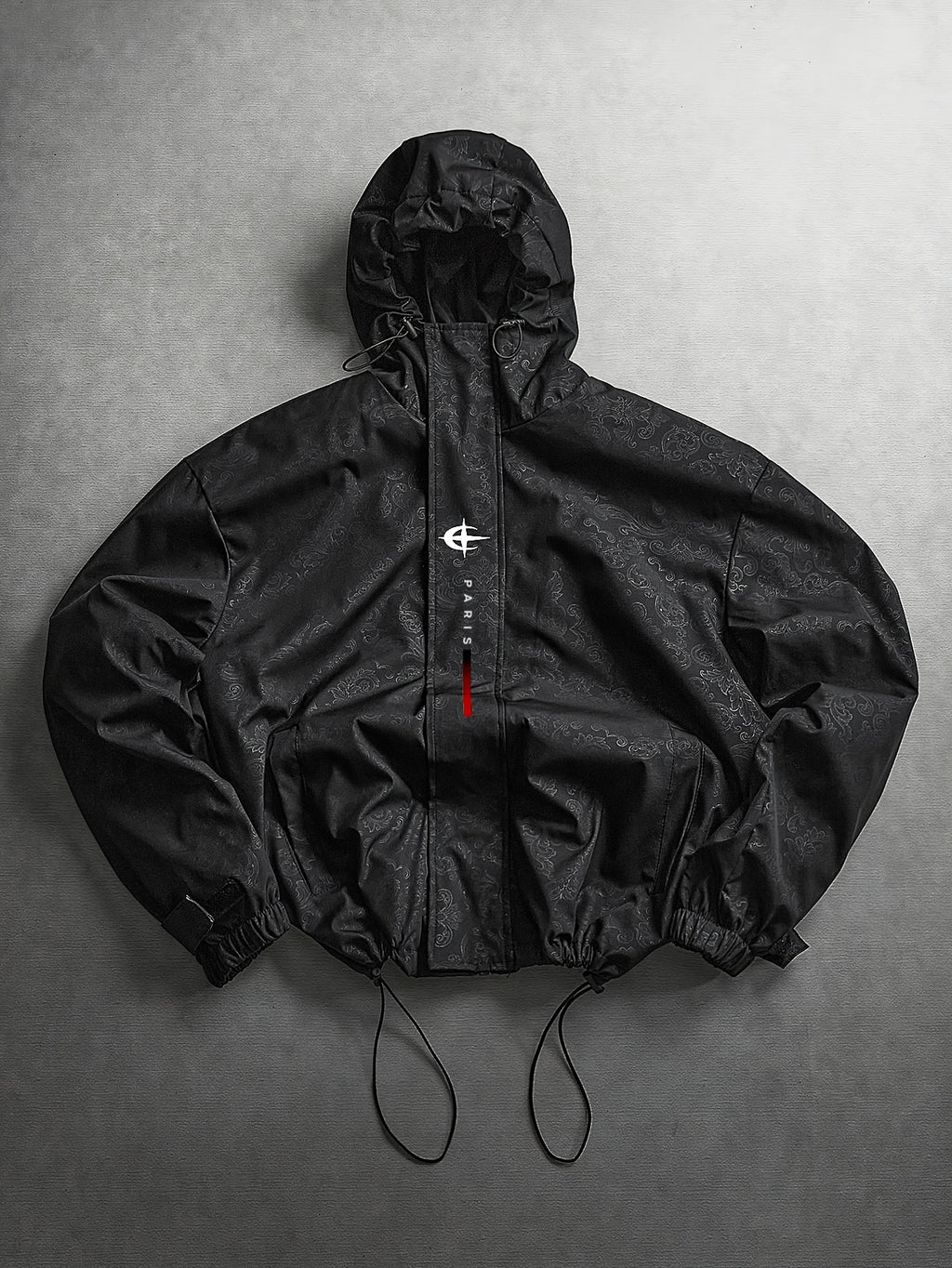 Men's Hooded Sports Jacket with Letter Print and Drawstring Hem, Spring and Autumn Daily Outings, Parties, Holidays, Old Boyfriend, Husband Gift - Black